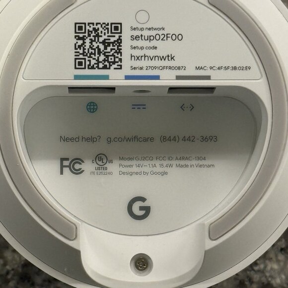 Google WIFI Access Point Router GJ2CQ WIFI Google Mesh w/ Power Cord - Picture 6 of 10